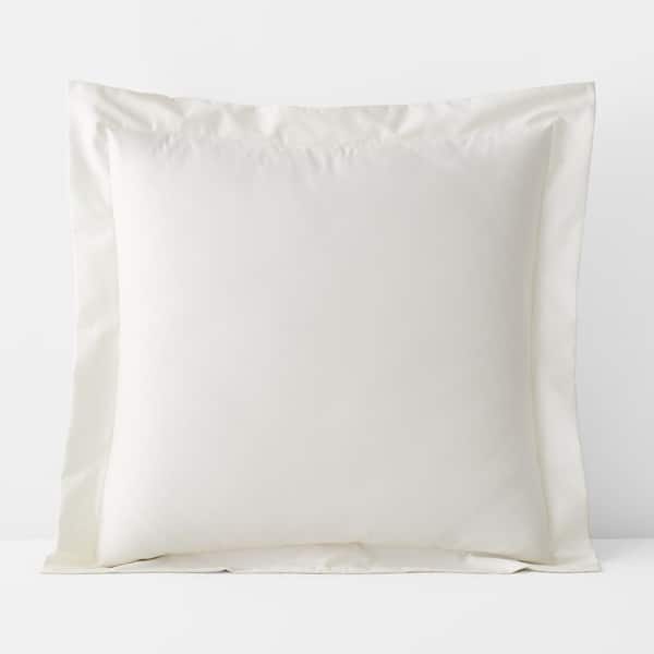 The Company Store Company Cotton Creme Solid 300-Thread Count Wrinkle-Free Sateen Single Euro Sham