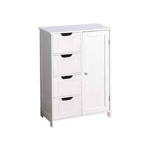 21.7 in. W x 11.8 in. D x 31.9 in. H White MDF Free Standing Bathroom Storage Linen Cabinet with Shelf and Drawer