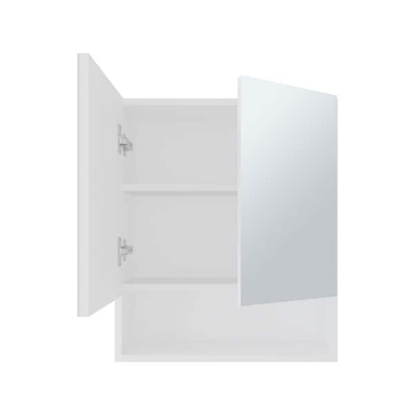 YSQCAR 19.7 in. W x 23.3 in. H Rectangular White Surface Mount Medicine Cabinet with Mirror, with Double Doors