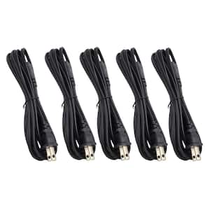 15 ft. 18 AWG 2-Prong Notebook/TV/Power Cord, UL Approved 10 Amp/Black (5-Pack)