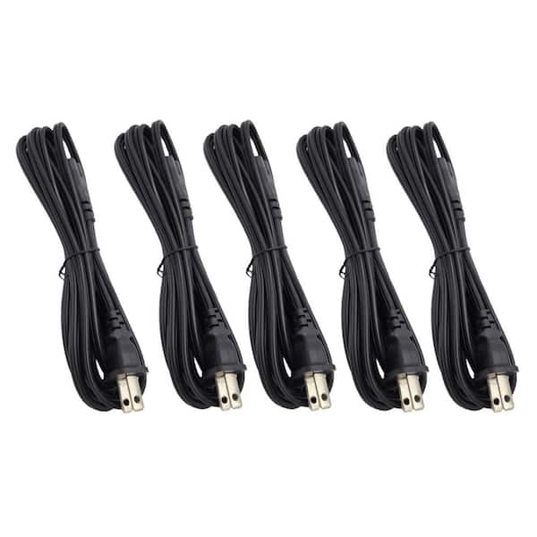 Micro Connectors, Inc 6 ft. 18AWG 2-Prong Notebook/TV/Power Cord, UL Approved 10Amp/Black (5-Pack)