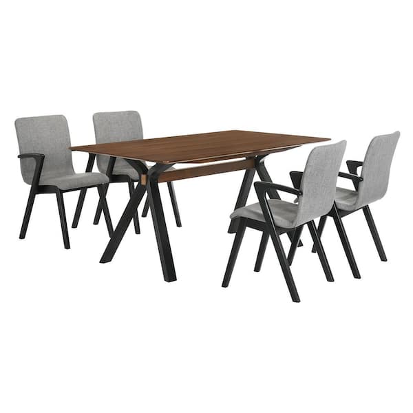 Armen Living Laredo Varde Black Dining Set (5-Piece)