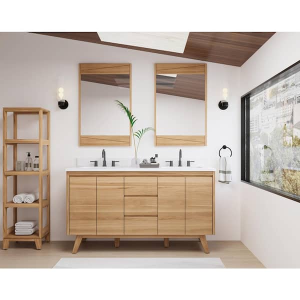 Avanity Coventry 60-in Natural Teak Bathroom Vanity Cabinet Avanity Coventry 60-in Natural Teak Bathroom Vanity Cabinet