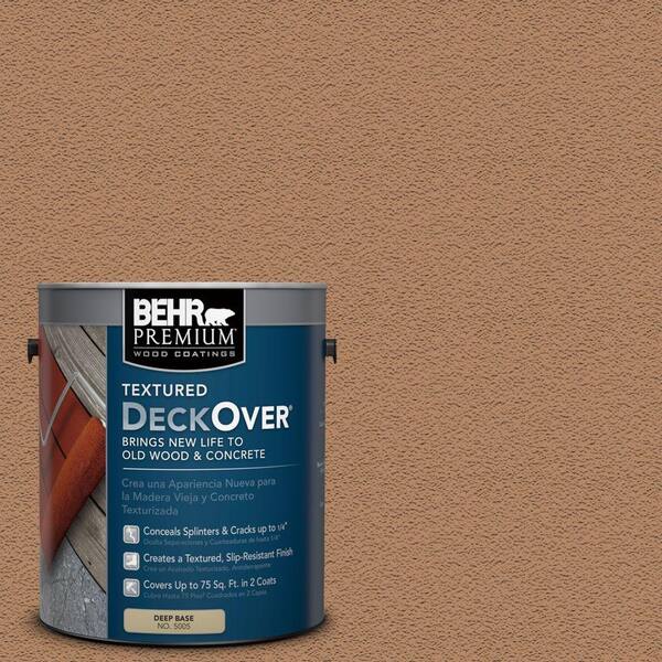BEHR Premium Textured DeckOver 1 gal. #SC-158 Golden Beige Textured Solid Color Exterior Wood and Concrete Coating