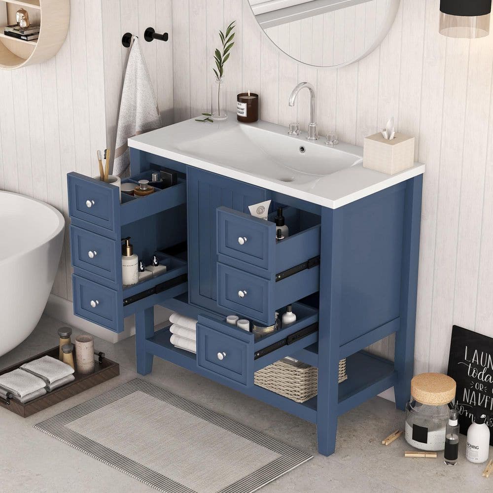 Cesicia 36 in. W x 18 in. D x 33.6 in. H Singl Sink