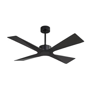 54 in. 4 -ABS Blades Indoor Black Ceiling Fan with Remote