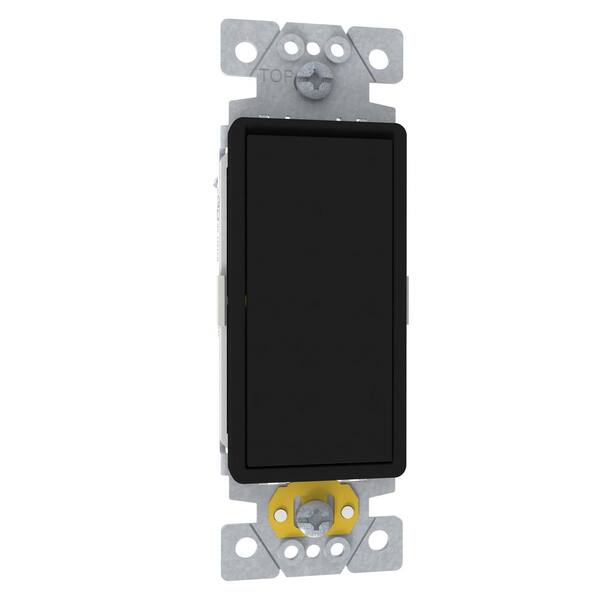 X Series 15 Amp 3-Way Rocker Switch Back Wire Light Switch Matte Black