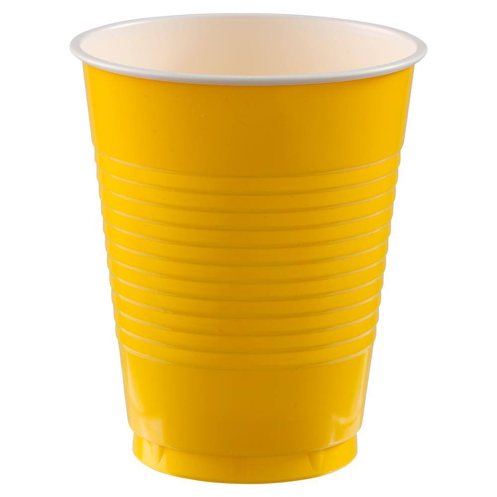 UPC 192937246719 product image for Amscan 18 oz. Yellow Sunshine Plastic Cups (150-Piece) | upcitemdb.com