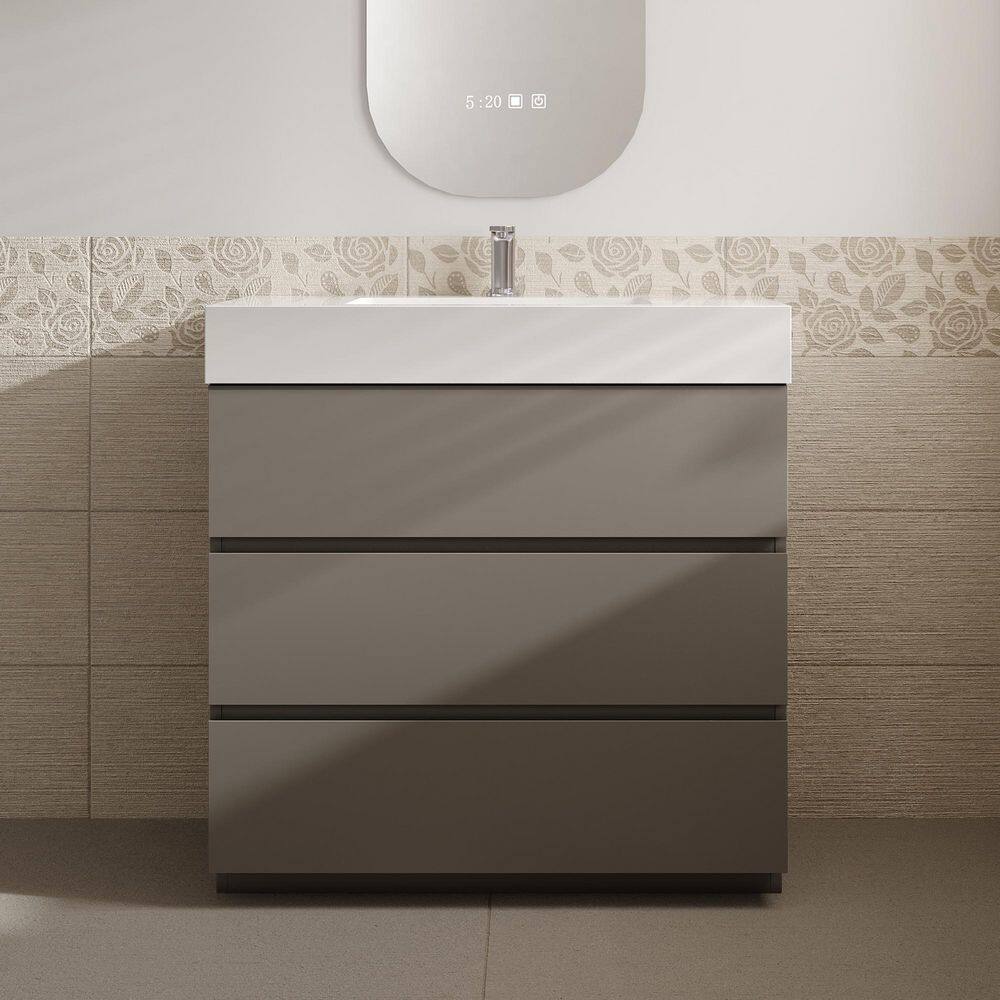 Aeterna 48in. Wx 22in. D x 34in. H Single Sink Freestanding Bath Vanity in Black Oak w/White Carrara Cultured Marble Top price history on PriceWatchPro