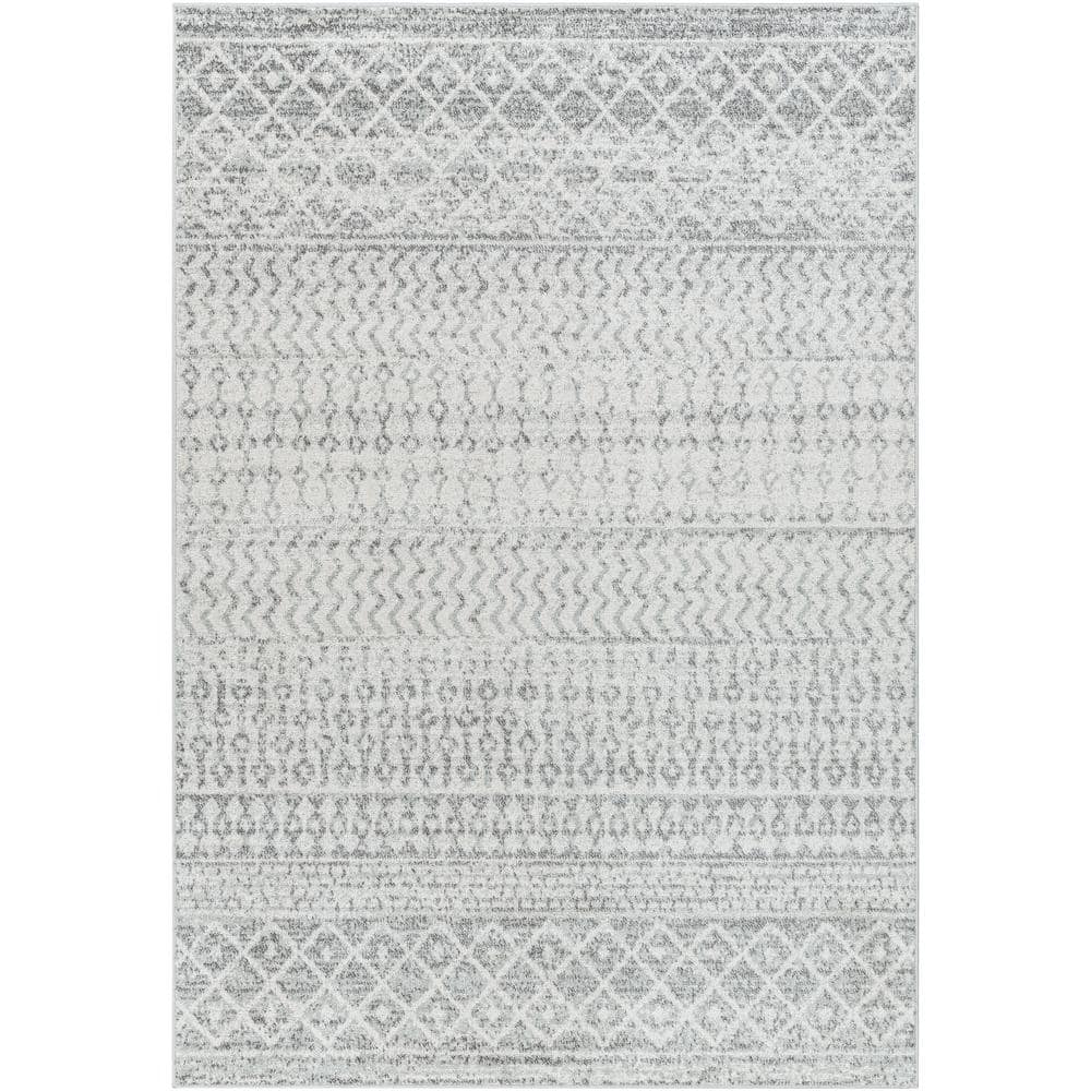 Laurine Gray 6'7" x 9' Moroccan Synthetic Area Rug