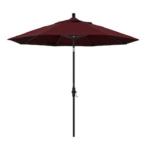 9 ft. Aluminum Collar Tilt Patio Umbrella in Burgundy Pacifica