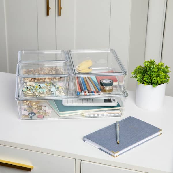 The Container Store Luxe Acrylic Bracelet Box Clear, 4 sq. x 4 H