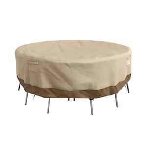Beige Large Heavy-Duty Round Outdoor Table Cover