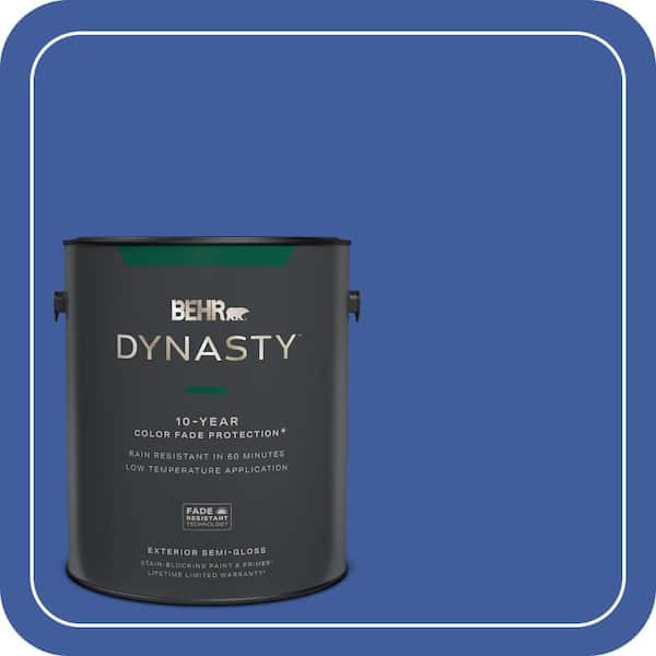 BEHR DYNASTY 1 gal. #BIC-21 Blue Dahlia Semi-Gloss Exterior Stain-Blocking Paint & Primer