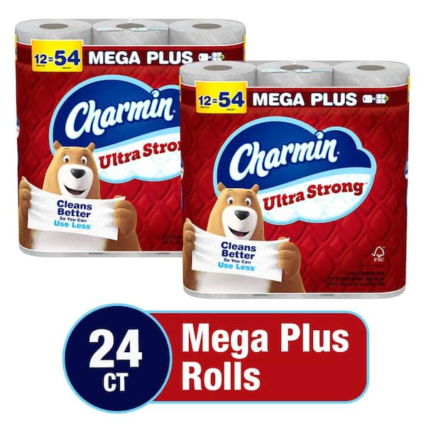 Ultra Strong White Toilet Paper Roll (24 Mega Plus Rolls)