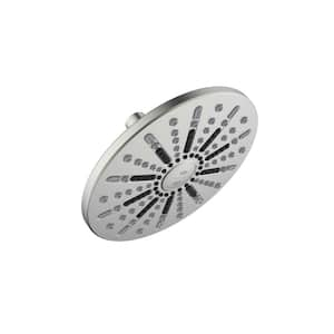 Ian Modern 2-Spray Patterns 7.9 in. Wall Mounted Fixed Shower Head in Satin Nickel