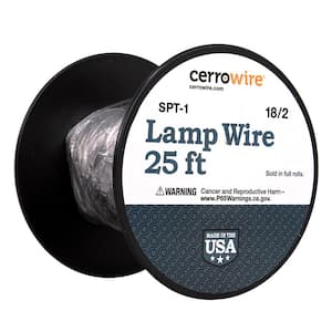 25 ft. 18/2 Black Stranded Copper Lamp Wire