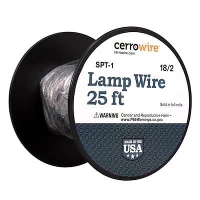 25 ft. 18/2 Black Stranded Lamp Wire