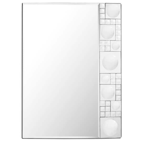 HomeRoots 31.5 in. W x 37.8 in. H Glass Silver Decorative Mirror