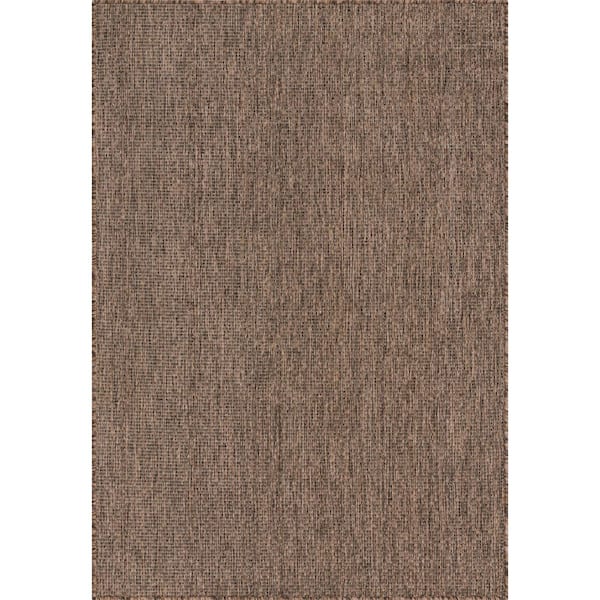 Unique Loom Outdoor Solid Light Brown 4' 0 x 6' 0 Area Rug