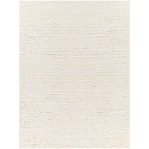 Lyna Cream Distressed 2 ft. x 3 ft. Machine-Washable Indoor Area Rug