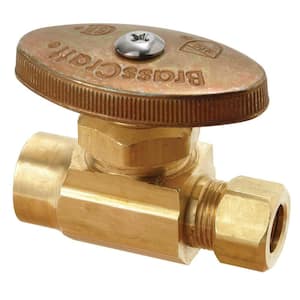 1/2 in. Sweat Inlet x 3/8 in. Compression Outlet Rough Brass Multi-Turn Straight Valve