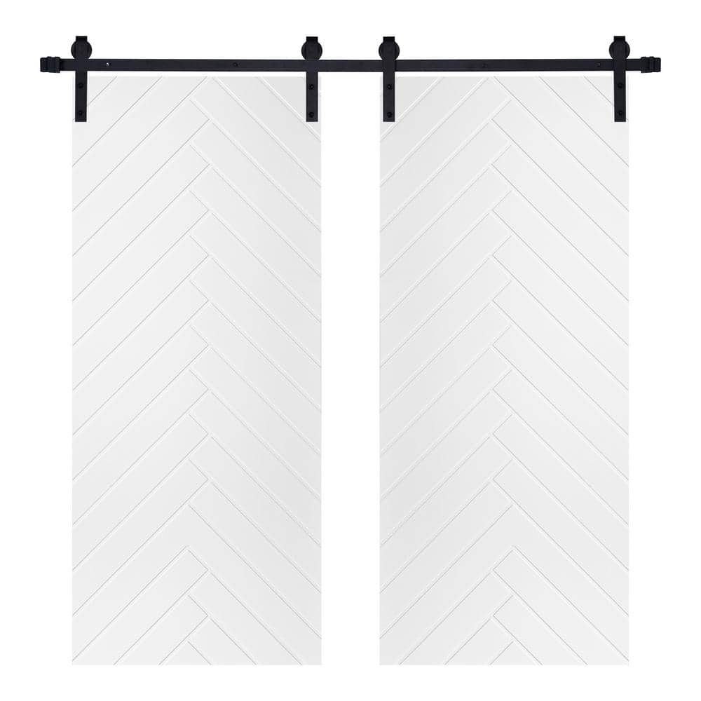 AIOPOP HOME Double Modern Herringbone Pattern 48 in. x 84 in. MDF Panel ...