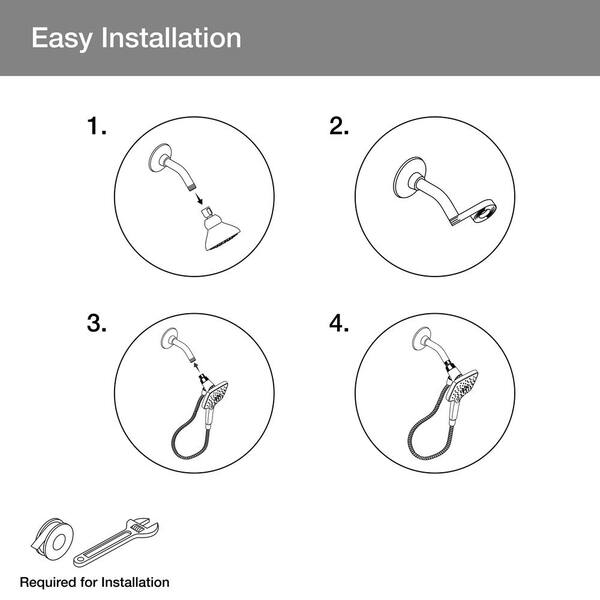 Rain Duet 3-Spray 1.75 GPM 5.125 in. Wall Mount Handheld Shower Head with Hose in Vibrant Brushed Nickel Rain Duet 3-Spray 1.75 GPM 5.125 in. Wall Mount Handheld Shower Head with Hose in Vibrant Brushed Nickel