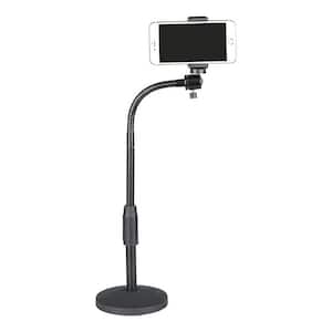20.47 in. Gooseneck Phone Holder Stand with Flexible Arm and Anti-Skid Round Base in Black