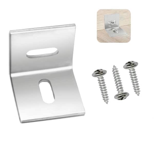 20-Pack L Brackets with Screws, Table Top Fasteners for Countertop, Adjustable Corner Braces for Wood Table Tops