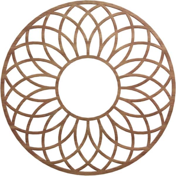 Ekena Millwork 0.25 in. x 26 in. x 26 in. Wood (Walnut) Medallion Moulding