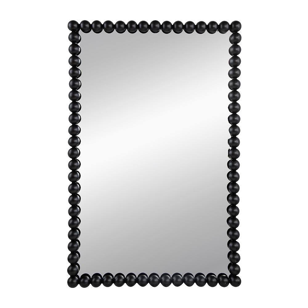 24 in. W x 36 in. H Rectangular Framed Wall Bathroom Vanity Mirror in Black