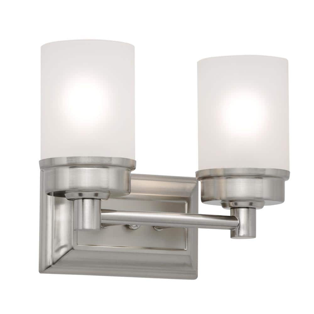 UPC 736916642705 product image for Cade 11.7 in. 2-Light Brushed Nickel Bathroom Vanity Light Fixture with Frosted  | upcitemdb.com