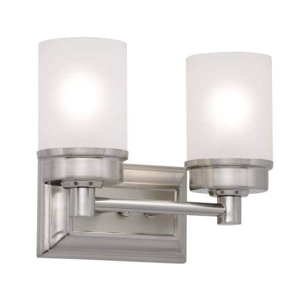 Moen Waterhill 4.87-in 2-Light Brushed Nickel LED Traditional Vanity...