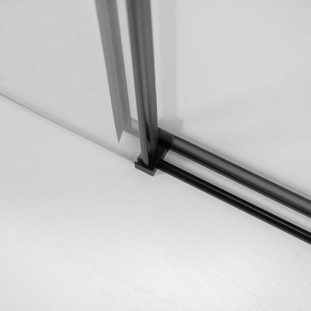 Primo 78" x 48" Frameless Black Glass Shower Door