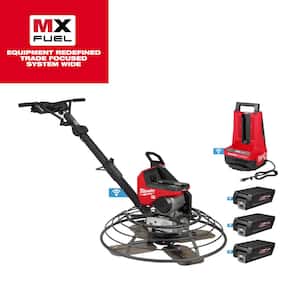 MX FUEL Lithium-Ion Cordless 36 in. Walk-Behind Trowel Kit with (3) FORGE HD12.0 Batteries and (1) MX FUEL Super Charger