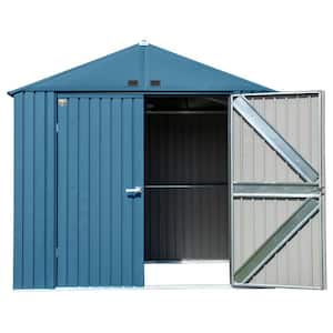 Elite 8 ft. W x 6 ft. D Blue Grey Metal Premium Vented Corrosion Resistant Steel Storage Shed 46 sq. ft.