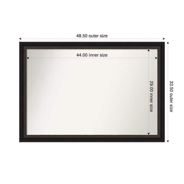 Amanti Art Trio Oil Rubbed Bronze 48.5 in. x 33.5 in. Custom Non-Beveled Recycled Polystyrene Framed Bathroom Vanity Wall Mirror