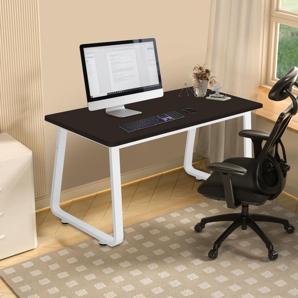 YIYIBYUS 31.5 in. Rectangular Modern Black MDF Computer Desk JJ9WJ7 ...