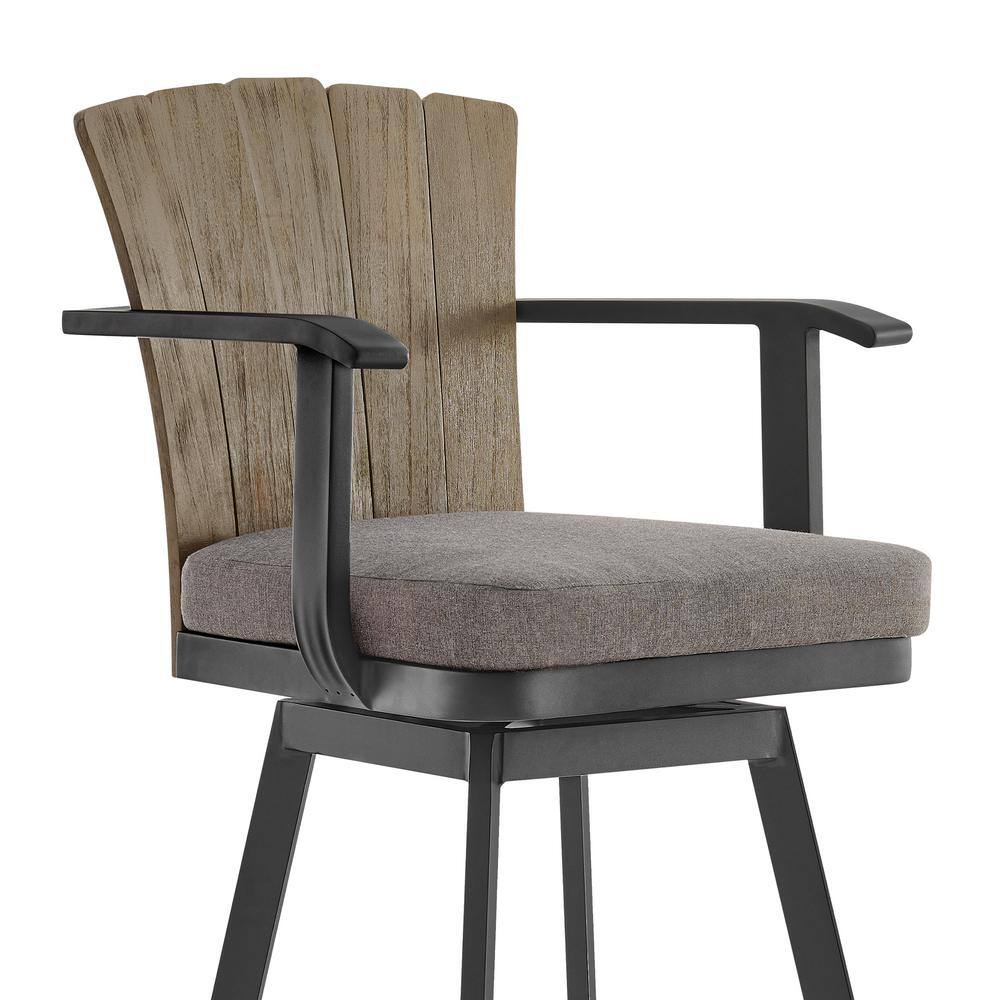Hazel Teak and Aluminum Outdoor Swivel Chair with Cushions
