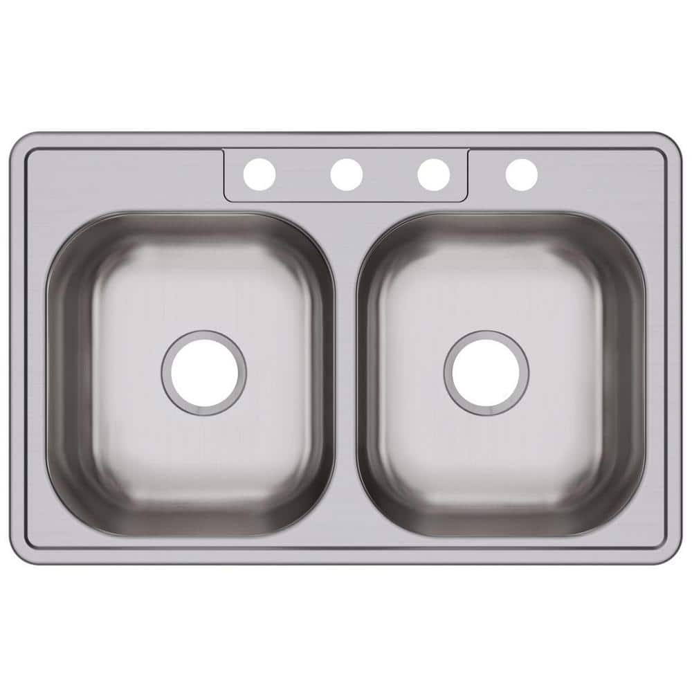 33 in. Drop-in Double Bowl 20-Gauge Stainless Steel Kitchen Sink w/ Accessories price history on PriceWatchPro