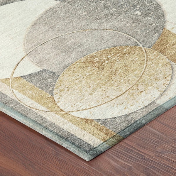 Chantille Machine Washable Indoor/Outdoor Abstract ACN2778 Gold 2 ft. x 3 ft. Accent Rug