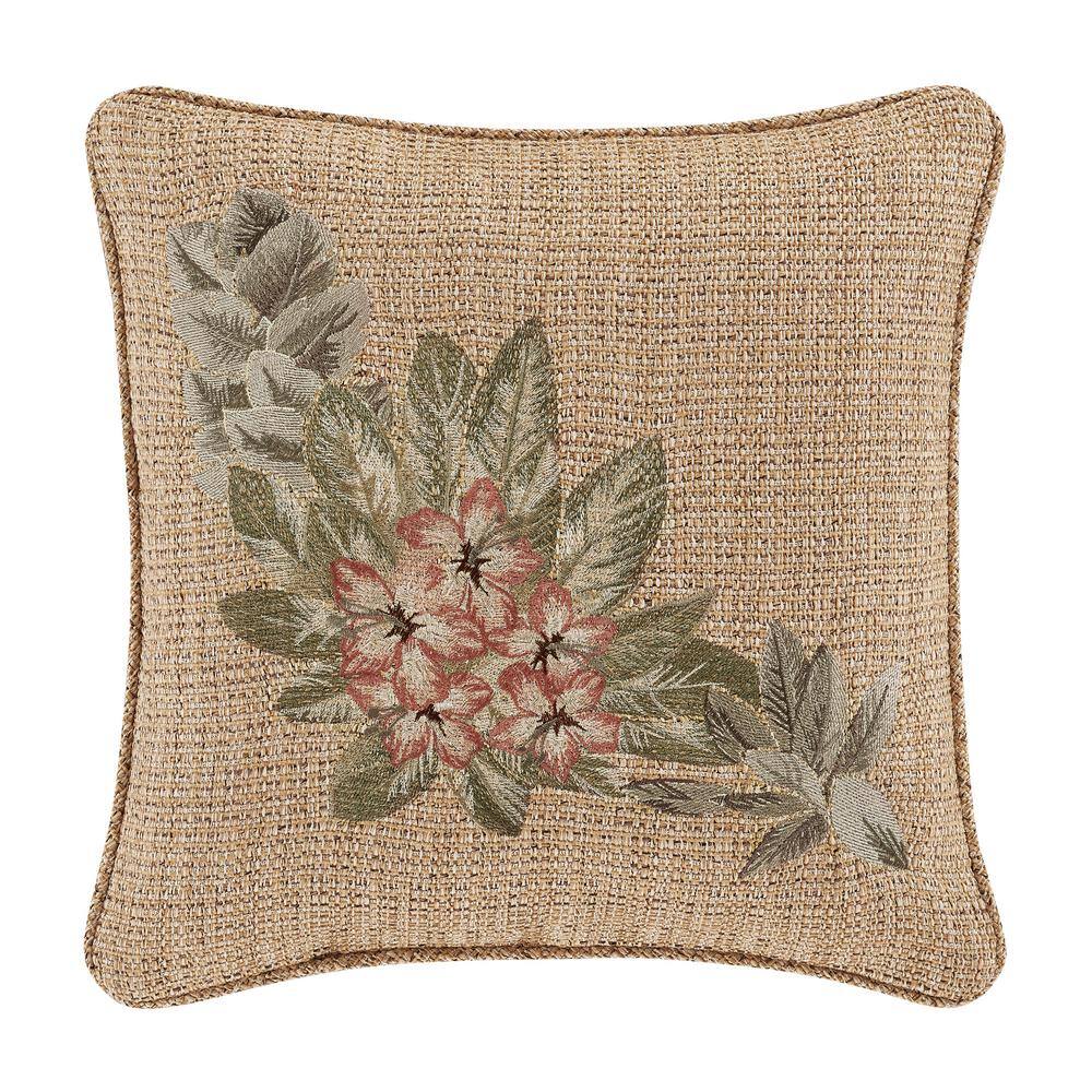 Martina Gold 18 Square Embellished Decorative Throw Pillow