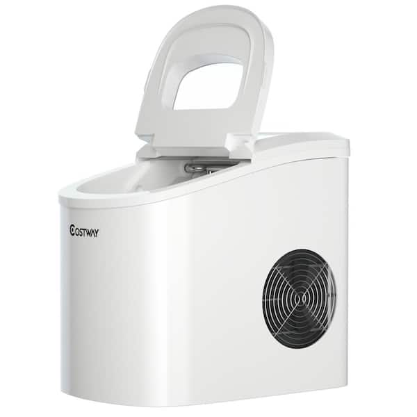 EP22769WH Costway White Portable Compact Electric Ice Maker Machine Mini  Cube 26lb/Day
