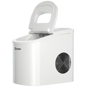 14 in. 26 lbs. Portable Compact Electric Ice Maker Machine Mini Cube in White