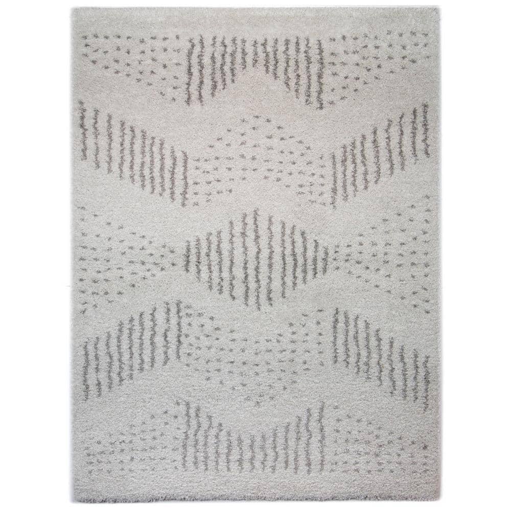 Gray Synthetic Shag Rectangular Kids' Rug 5' x 7'