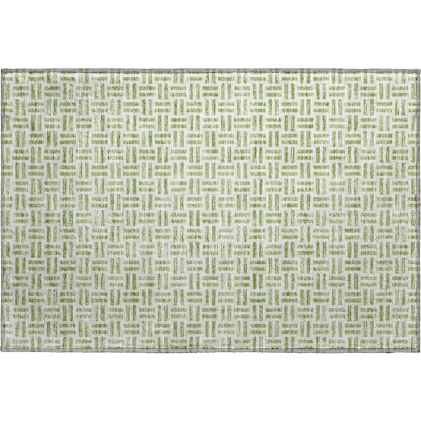 Addison Rugs Mayfield Premium Machine Washable Abstract AMF978 Aloe 1 ft. 8 in. x 2 ft. 6 in. Area Rug