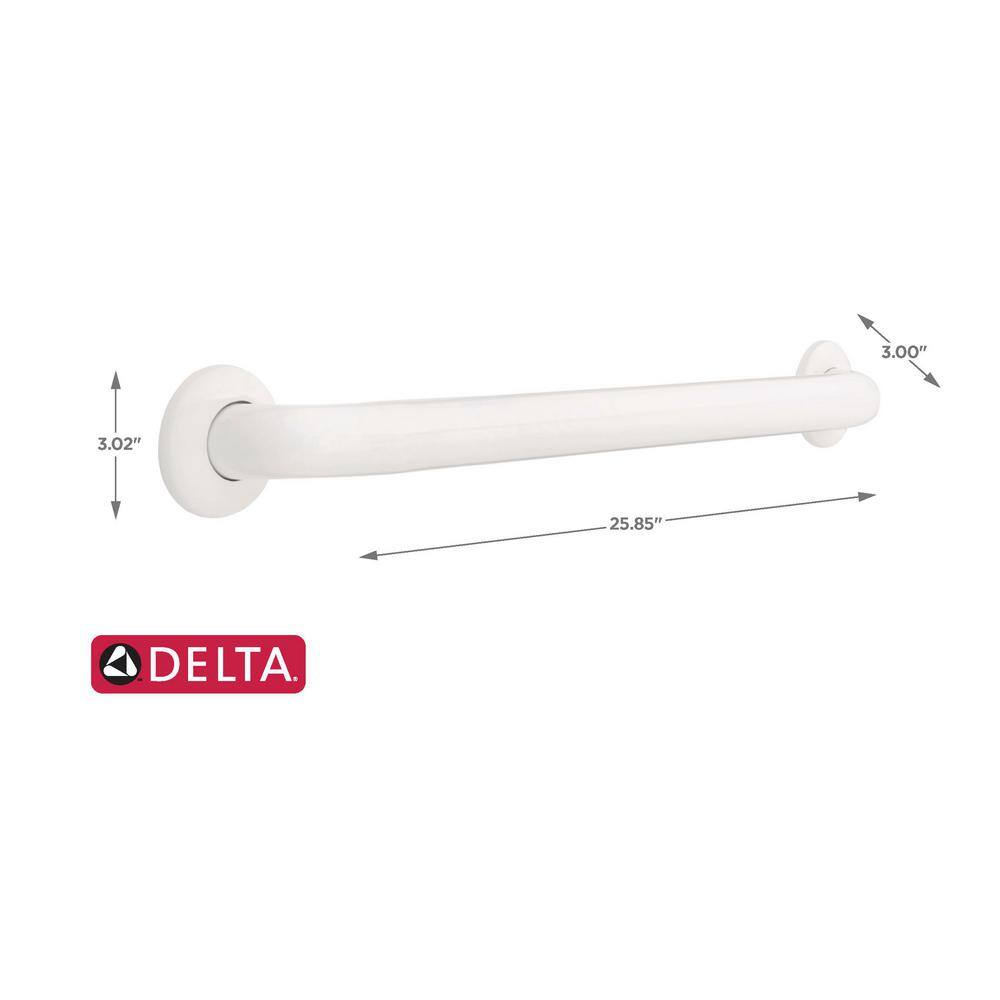 White Stainless Steel 24" ADA Compliant Grab Bar