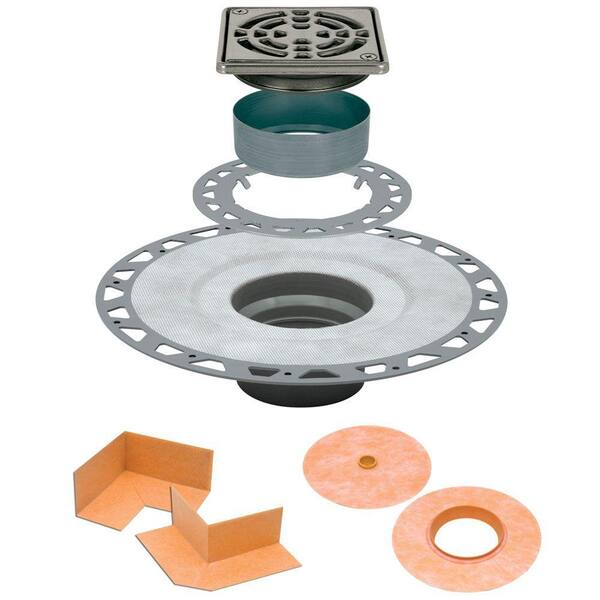 Schluter Kerdi PVC Bonding Flange With Vertical 2" Drain Outlet - KD2/PVC/FL For Shower Waterproofing Systems