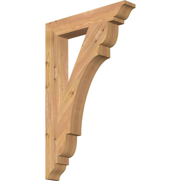 Ekena Millwork 3.5 in. x 34 in. x 22 in. Western Red Cedar Olympic Traditional Smooth Bracket